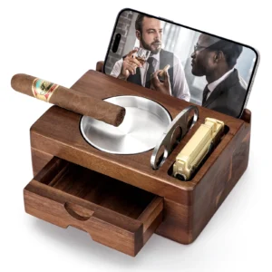 Tesonway Wooden Cigar Ashtray