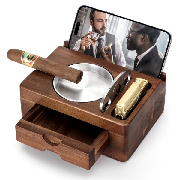 Tesonway Wooden Cigar Ashtray