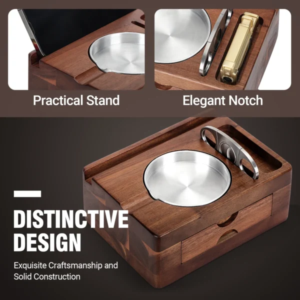wooden function cigar ashtray design