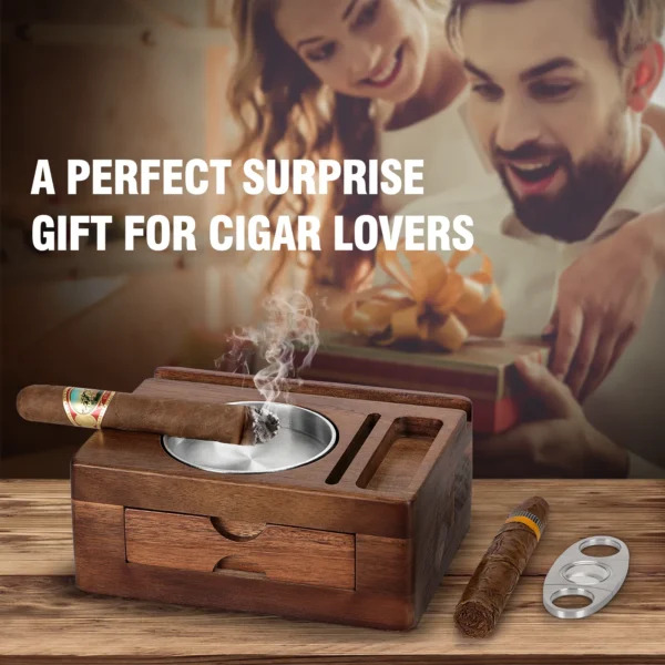 wooden function cigar ashtray2