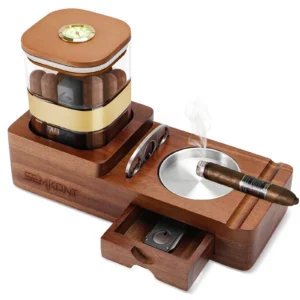 SEMKONT Wooden Cigar Humidor Set
