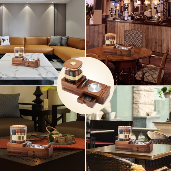 SEMKONT Wooden Cigar Humidor Set Occassions