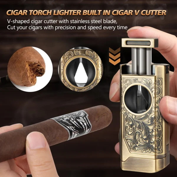 Scotte 4 jet flame torch lighter V cutter