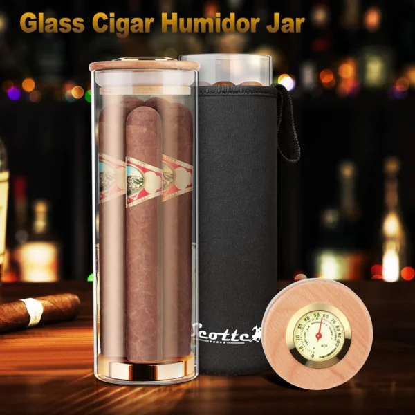 Scotte Glass Cigar Humidor Jar