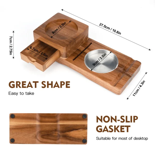 Scotte wooden ashtray coaster whiskey glass tray set size