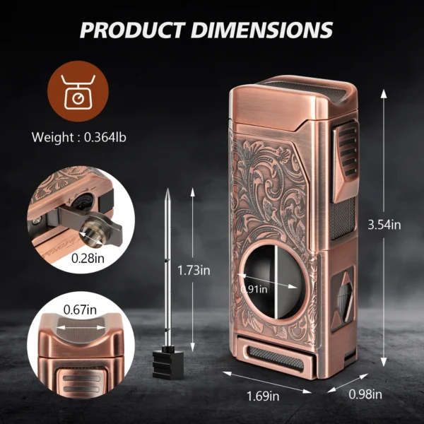 Tesonway cigar lighter size