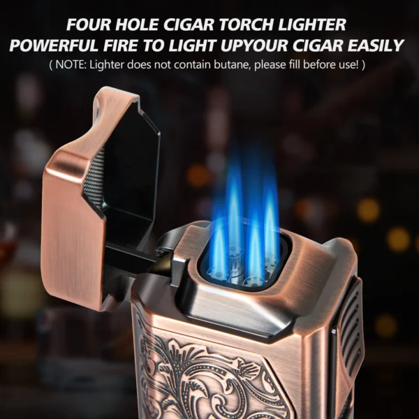 Tesonway four hole cigar torch lighter