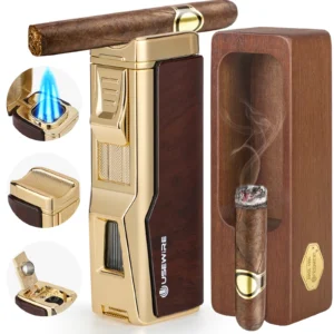 Usewire Cigar Lighter and Ashtray Set gold