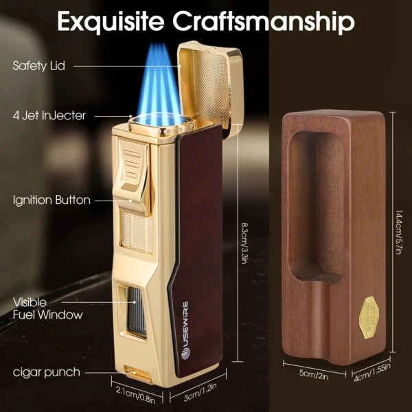 Usewire Cigar Lighter and Ashtray Set Details