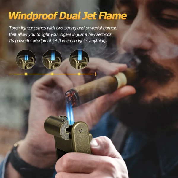awote windproof dual jet flame cigar lighter