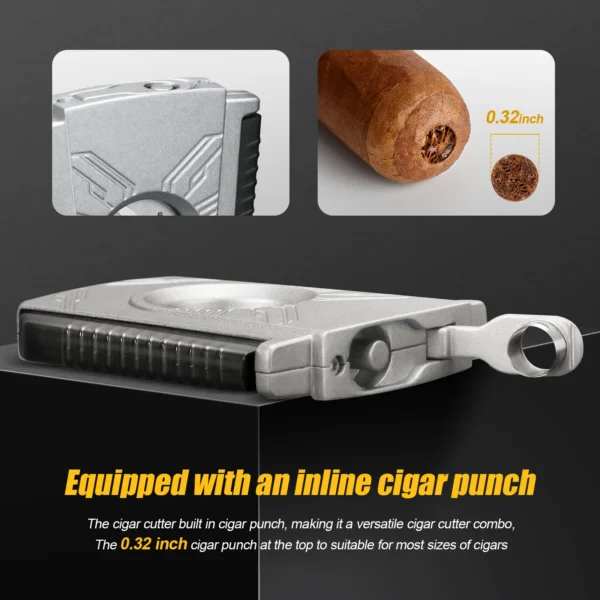 SEMKONT Cigar Cutter with an Inline Cigar Punch