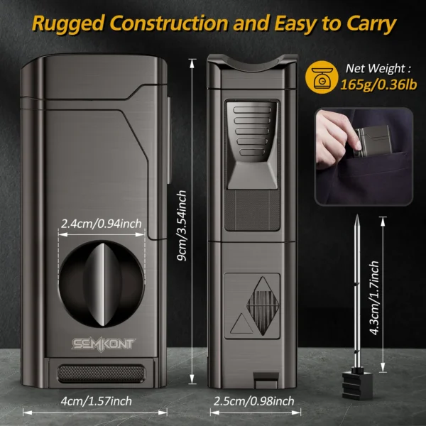 SEMKONT Cigar Torch Lighter Size