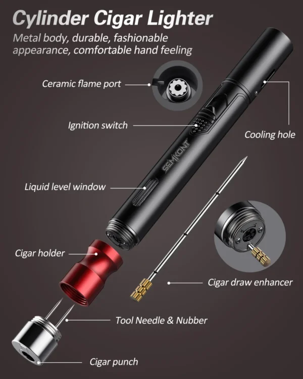 SEMKONT Pen Shaped Cigar Lighter Details