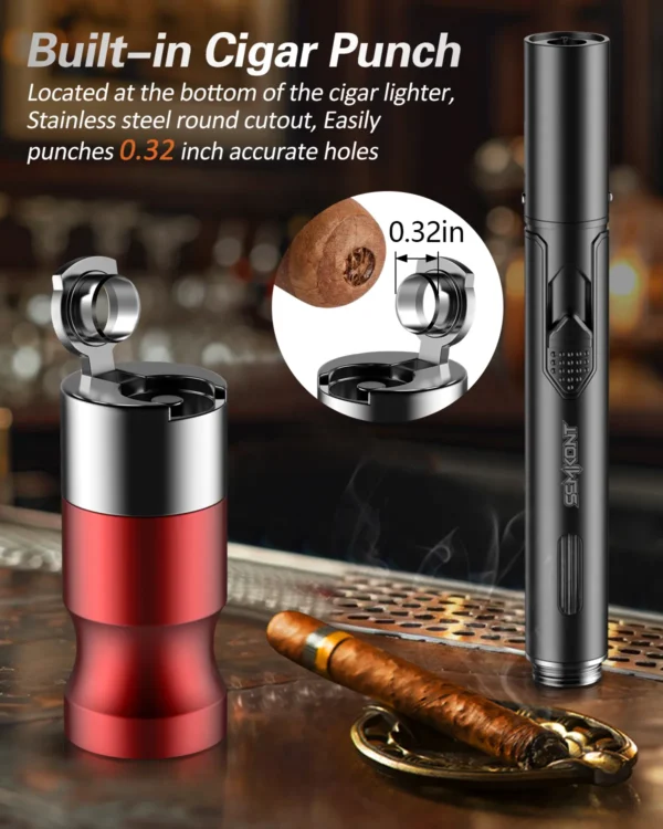 SEMKONT Pen Shaped Cigar Lighter with Cigar Punch