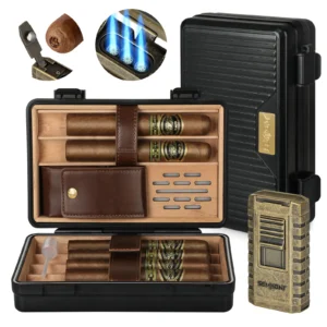 SEMKONT Portable Cedar Wood Lined Cigar Case