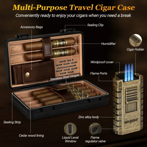 SEMKONT Portable Cigar Case Details