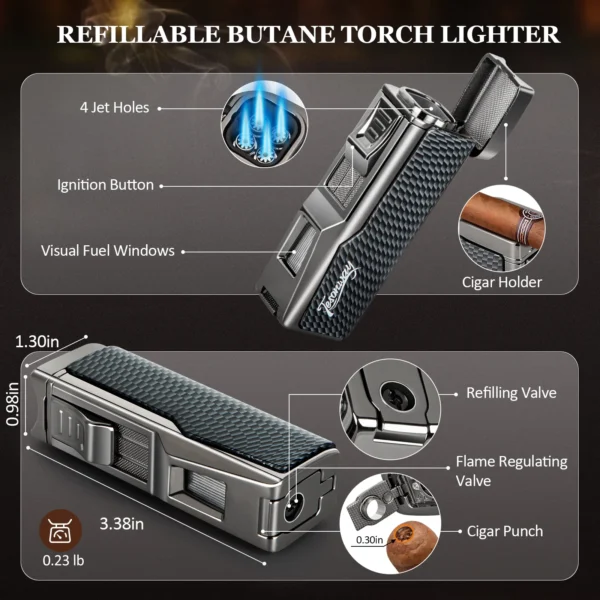Tesonway Refillable Butane Torch Lighter