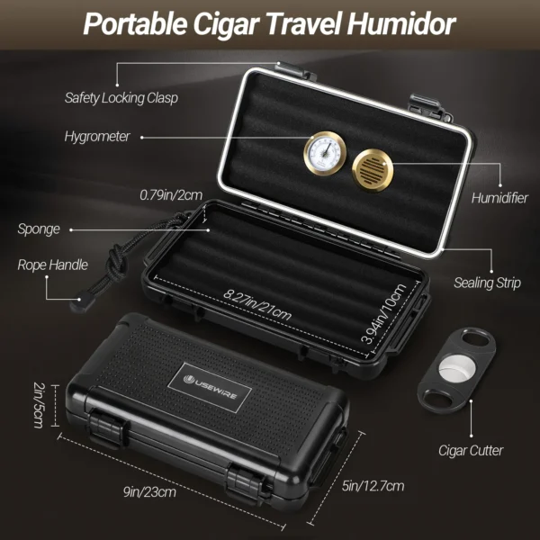 Usewire Cigar Travel Humidor Size